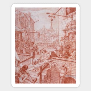 Gin Street by William Hogarth Magnet